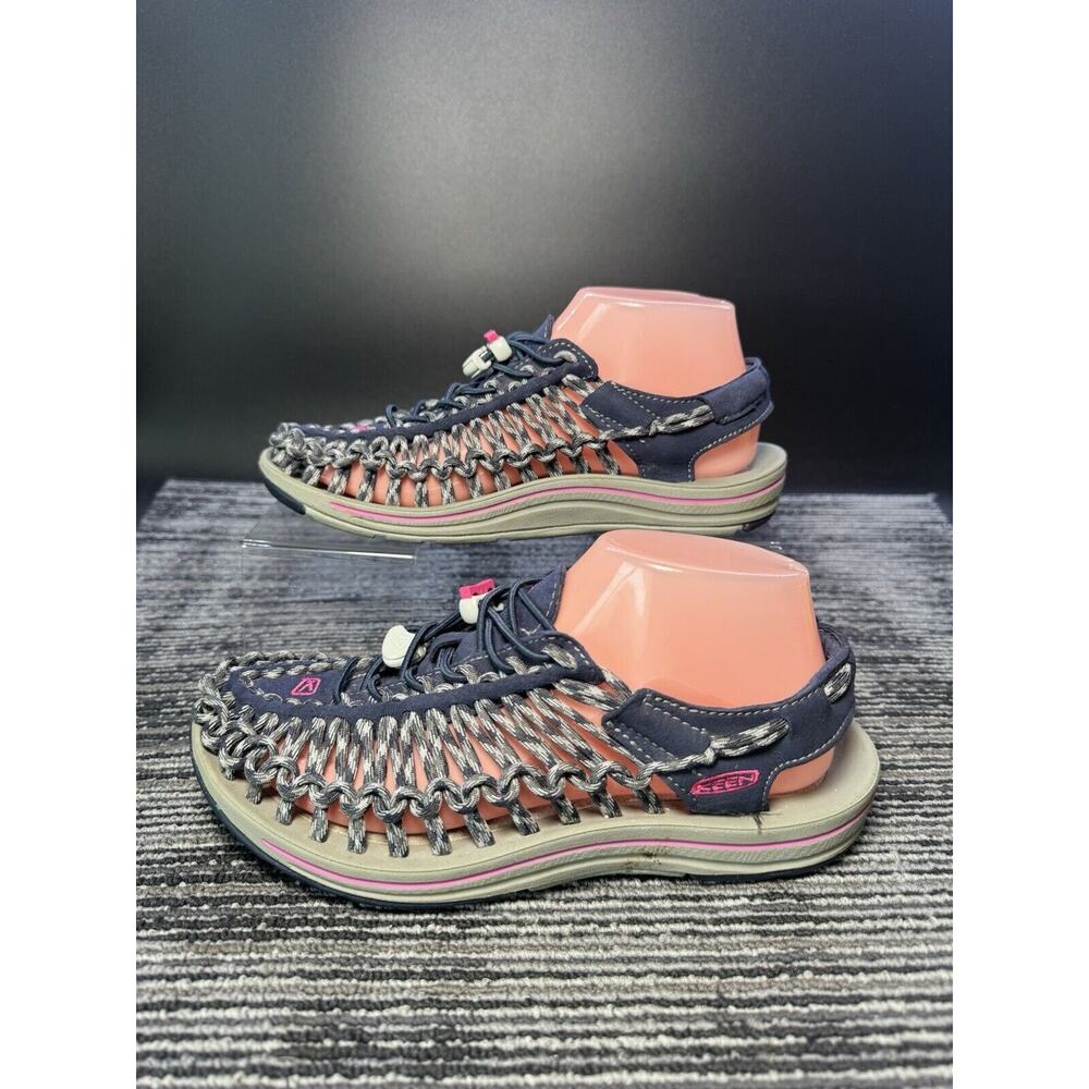 Keen Uneek Women’s Size 7.5 Blue Gray Pink Bungee Sandals Shoes/#O/